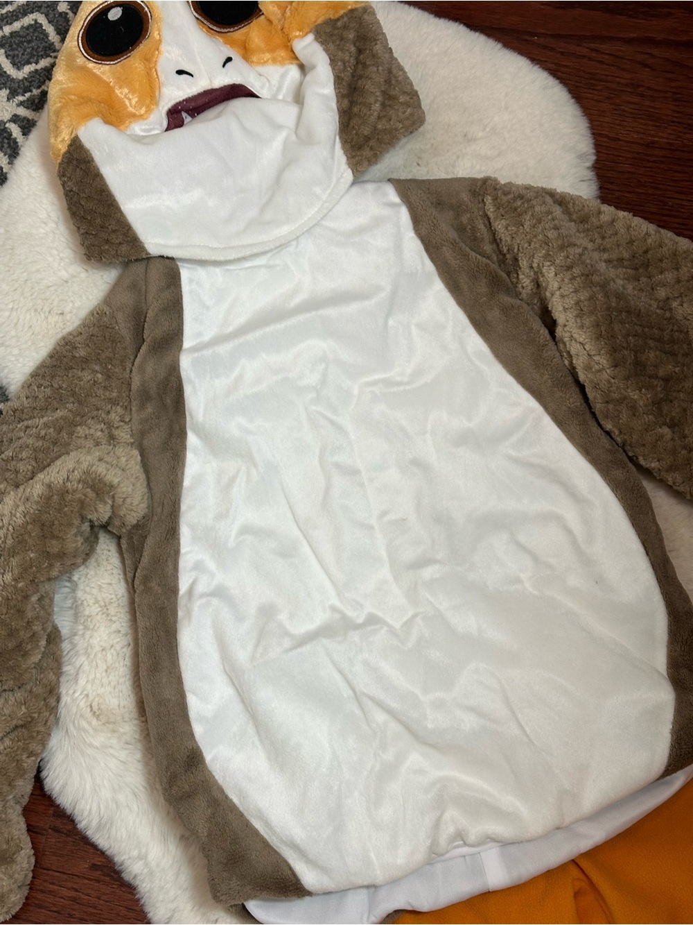 Star Wars Disney PORG Kids Costume - Brown/White/Orange size youth small 4-6 - Picture 4 of 16